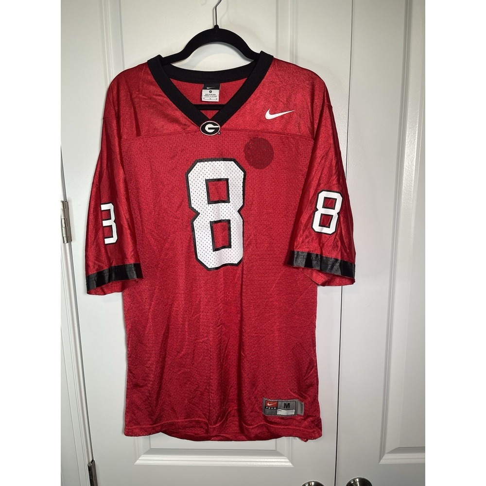Authentic‎ Nike Team Georgia Bulldogs #8 Red Football Jersey Size Medium UGA